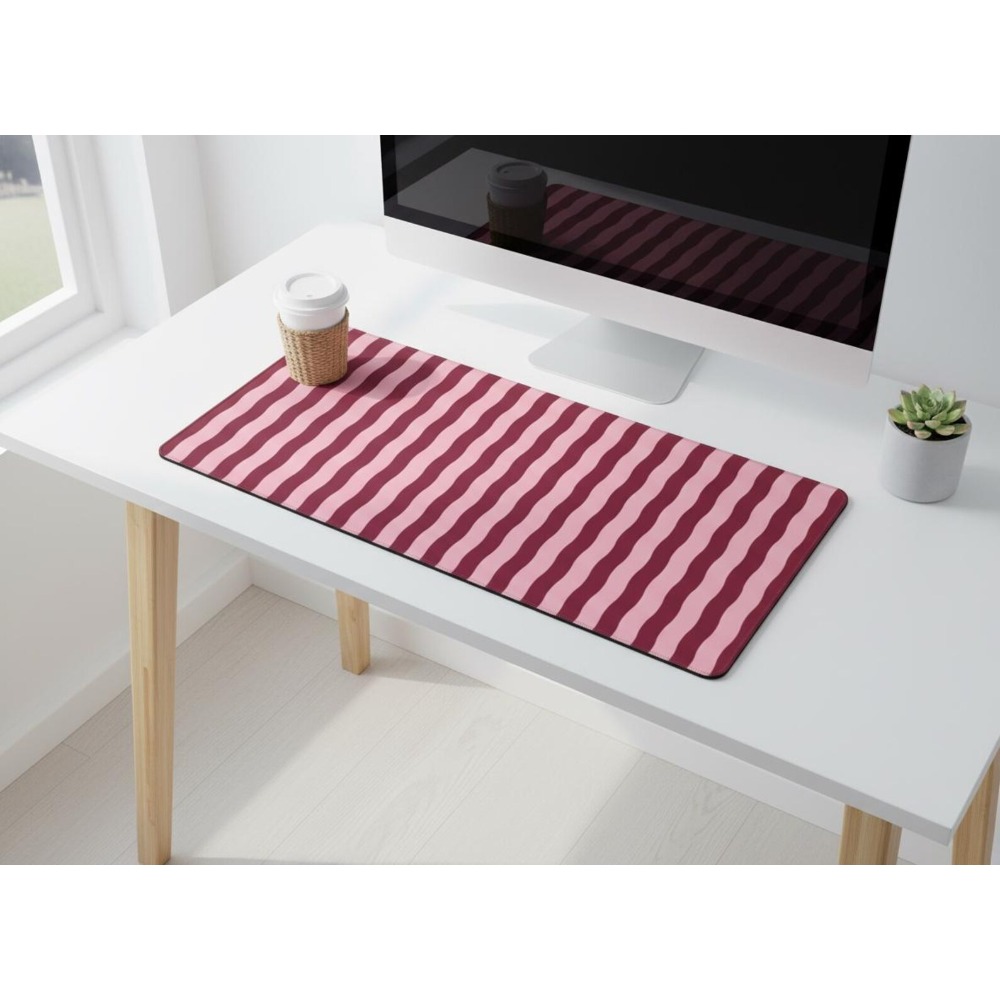 Office Desk Tech Accessories - Tappetino da Scrivania con Linee Ondulate