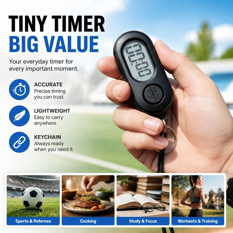 Digital Timer Countdown - Timer Digitale Portachiavi, Piccolo Orologio LCD,