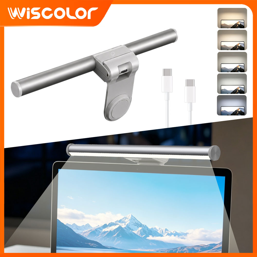 Office Desk Tech Accessories - Luci LED RGBIC Dimmerabili, Barra Luminosa